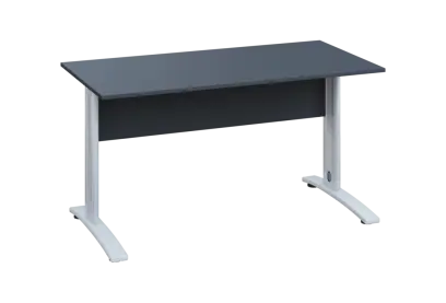 EPK 27 - 14 stůl kancelářský, kovová podnož bílá, deska 25 mm, široký 1400 mm, antracit